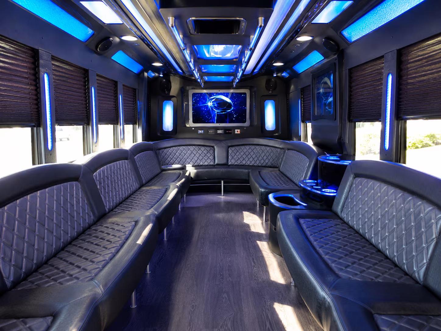 union 28 passenger party bus inside