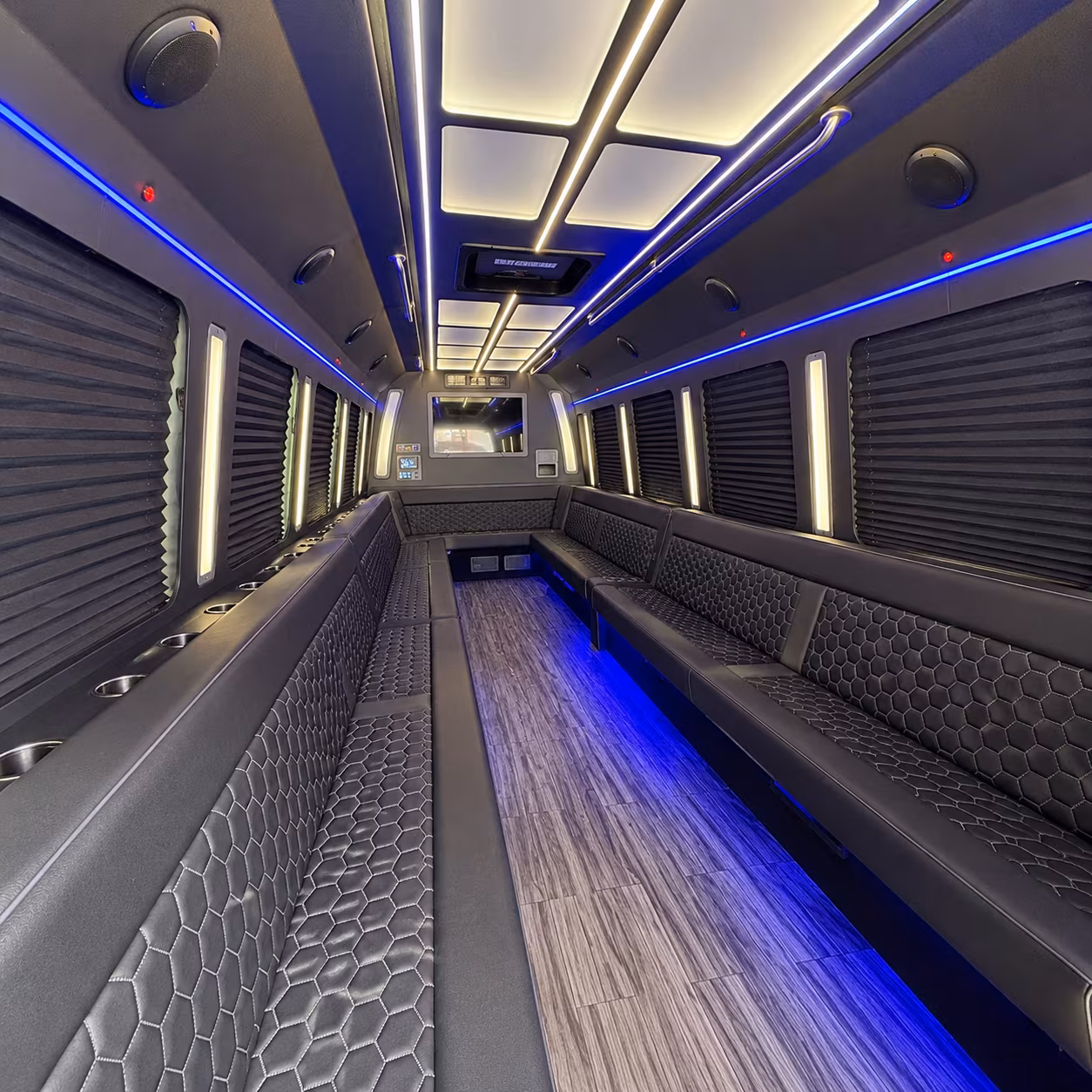 union 30 passenger party bus interior