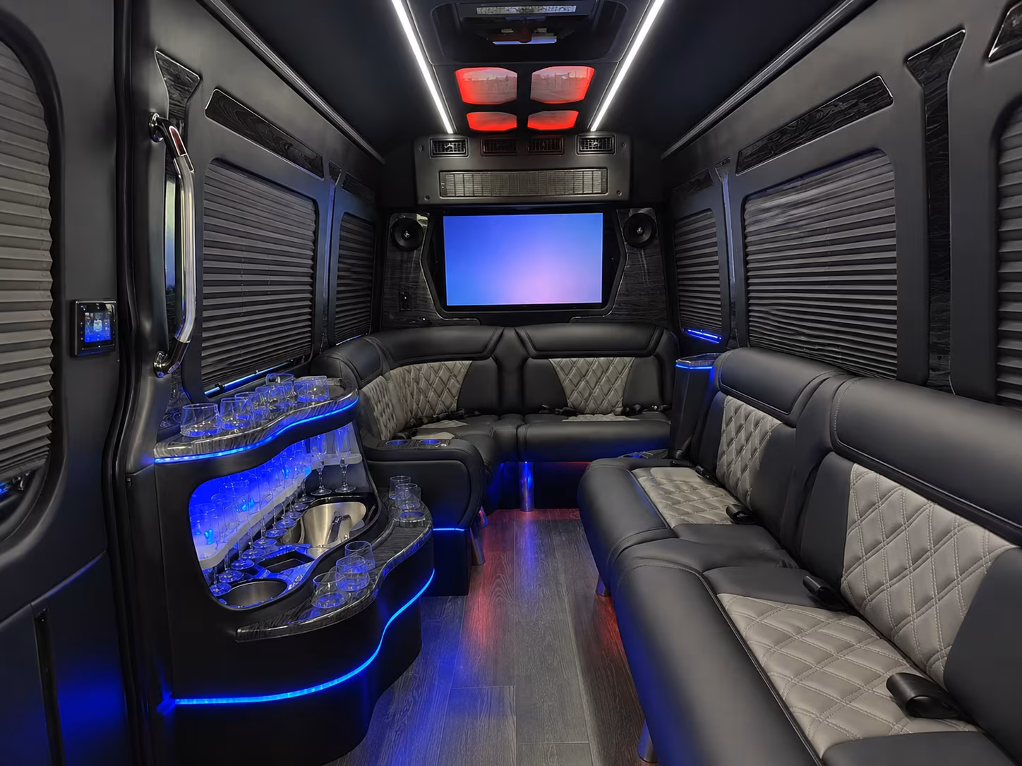 union 40 passenger party bus inside