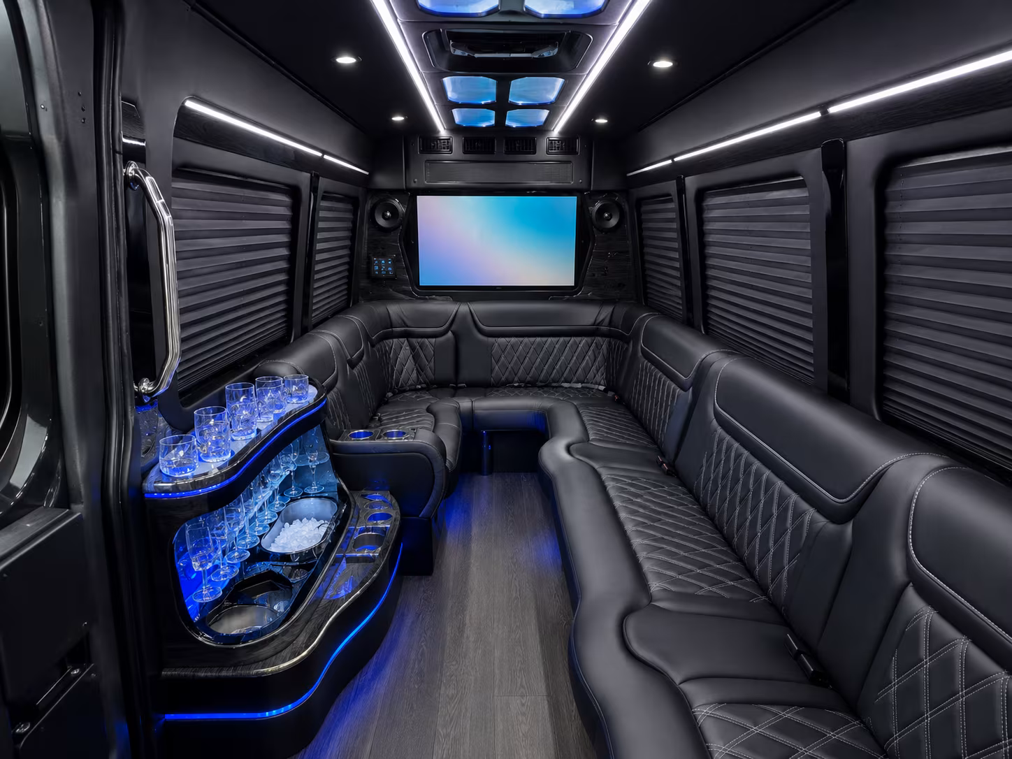 union 50 passenger party bus interior
