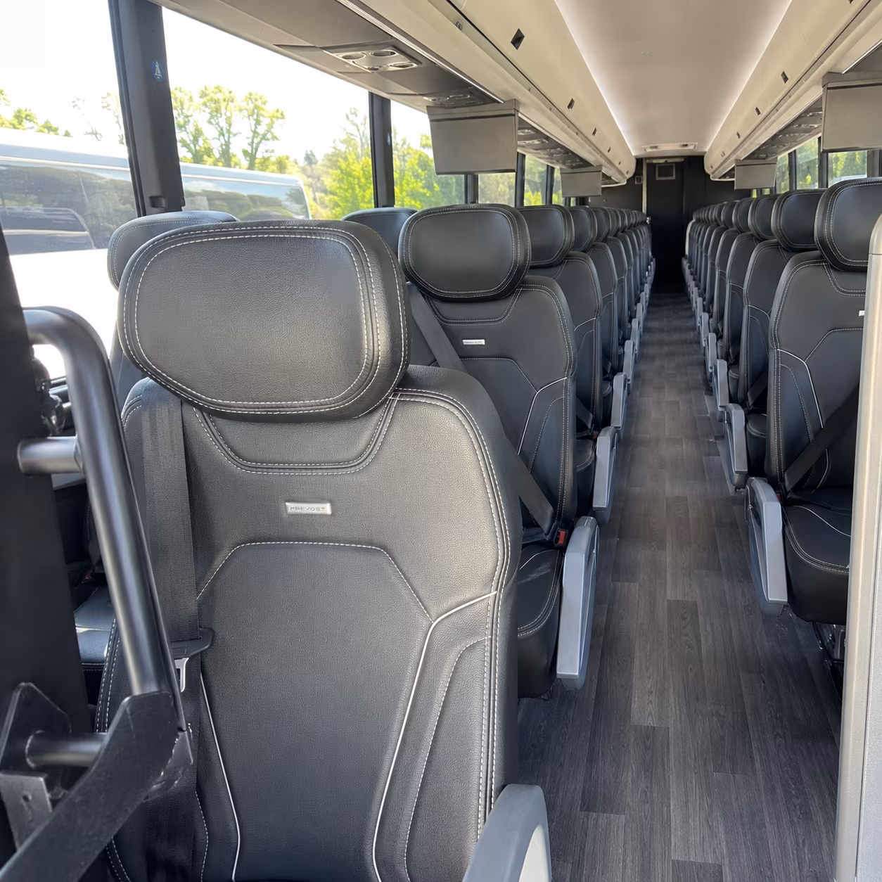 union 56 passenger charter bus interior
